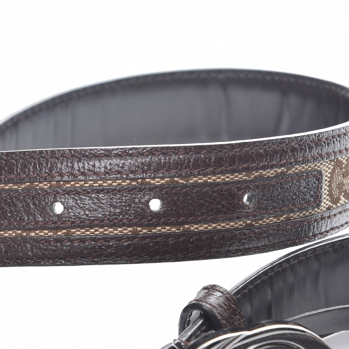 Monogram Interlocking G Belt 85 34 Dark Brown