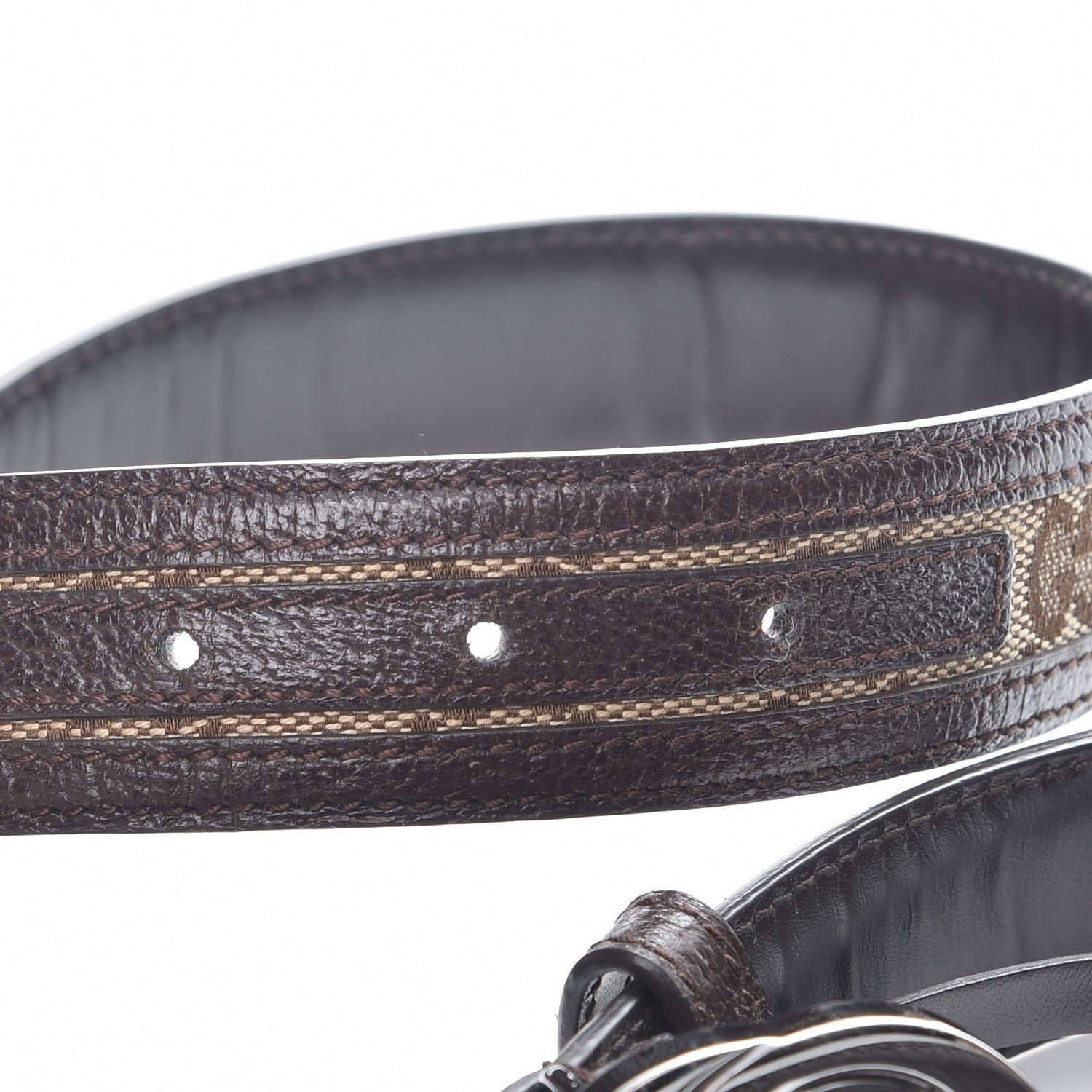Gucci Monogram Interlocking G Belt 85 34 Dark Brown 4 of 8