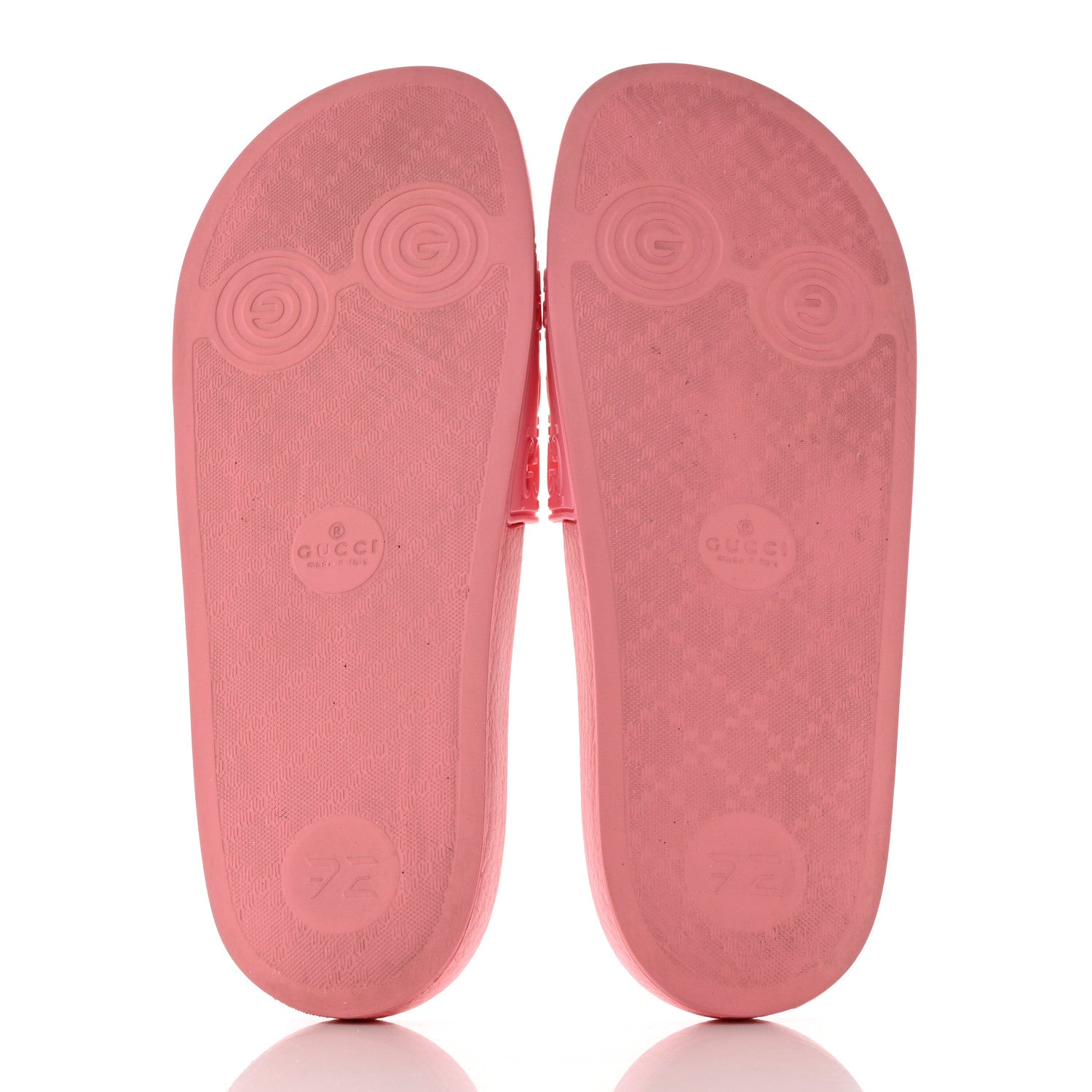 Gucci Rubber GG Monogram Perforated Womens Slide Sandals Rose Box 41 5 of 9