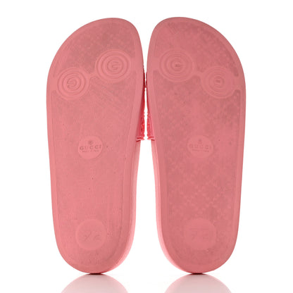 Gucci Rubber GG Monogram Perforated Womens Slide Sandals Rose Box 41 5 of 9