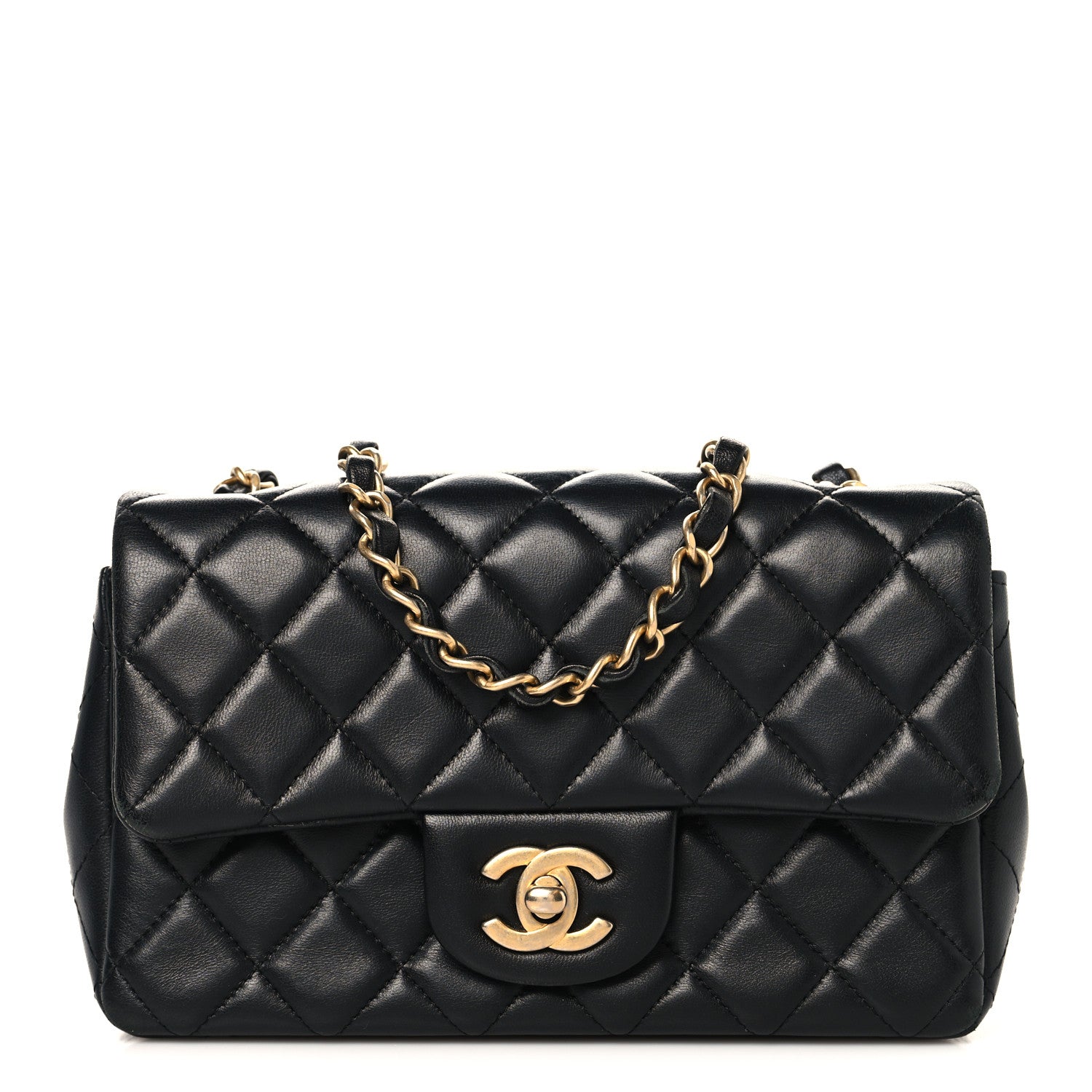 Chanel Lambskin Quilted Mini Rectangular Flap Black 1 of 10