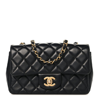Chanel Lambskin Quilted Mini Rectangular Flap Black 1 of 10