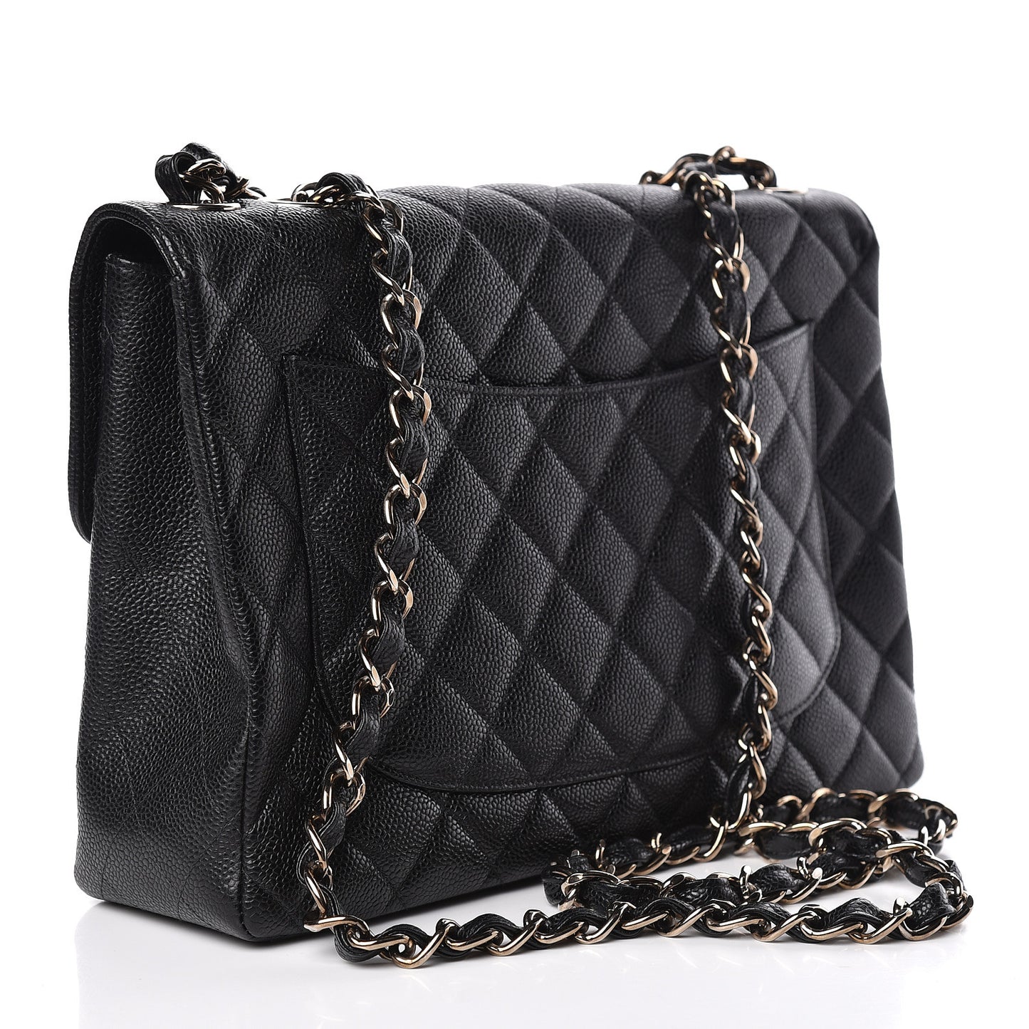 Caviar Quilted Jumbo Single Flap Black