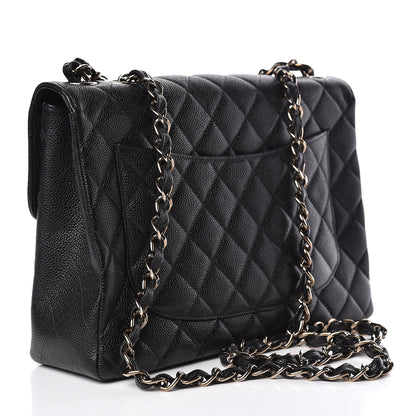 Chanel Caviar Quilted Jumbo Single Flap Black 3 of 12
