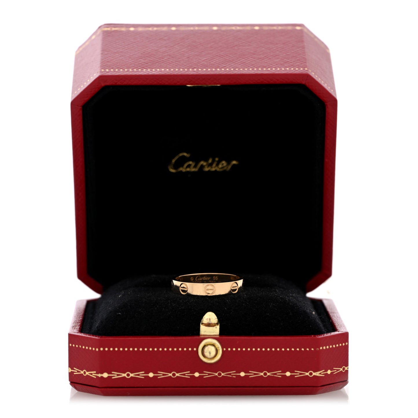 18K Yellow Gold 3.5mm LOVE Wedding Band Ring 55 7.25