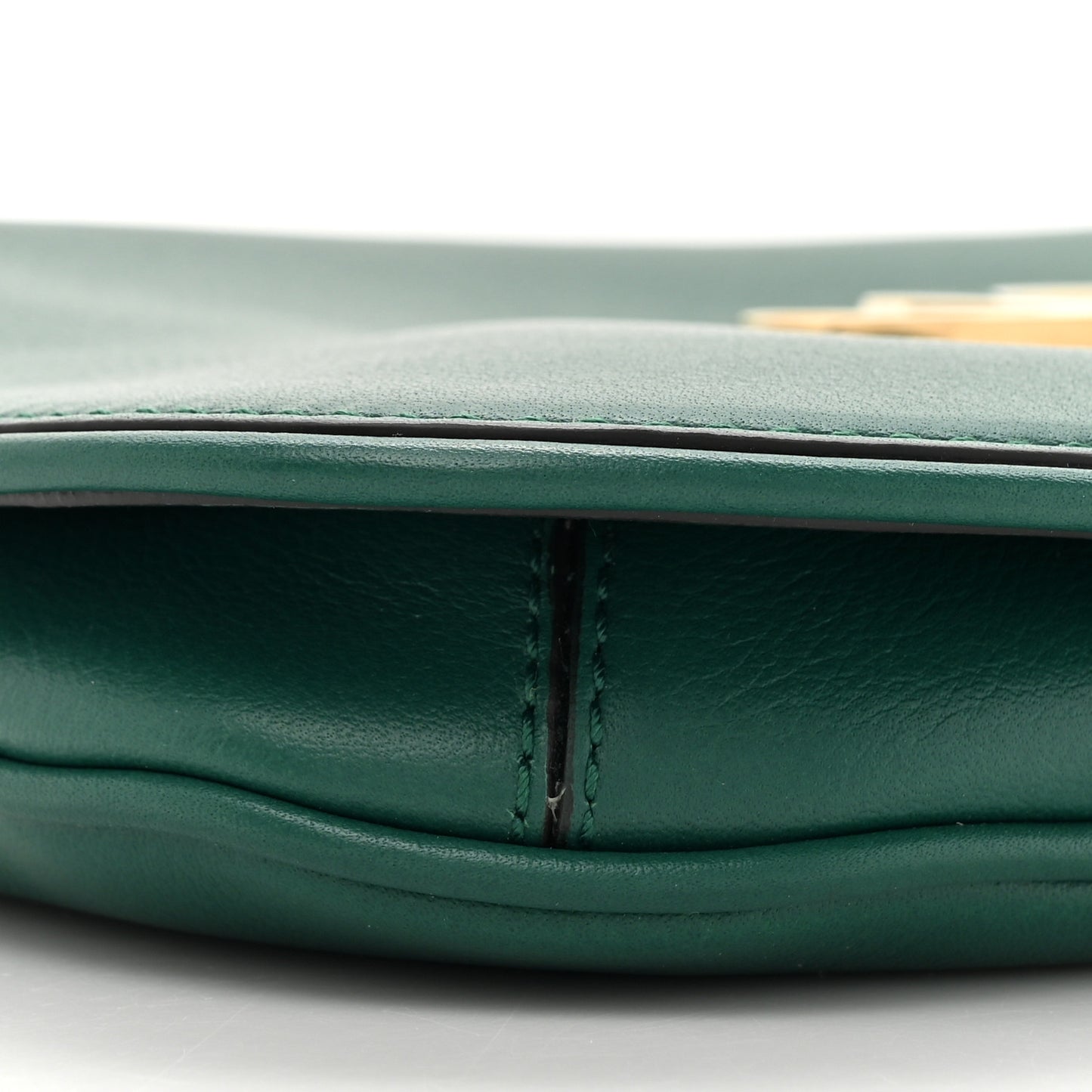 Roxy Calfskin Blondie Chain Shoulder Flap Bag Emerald
