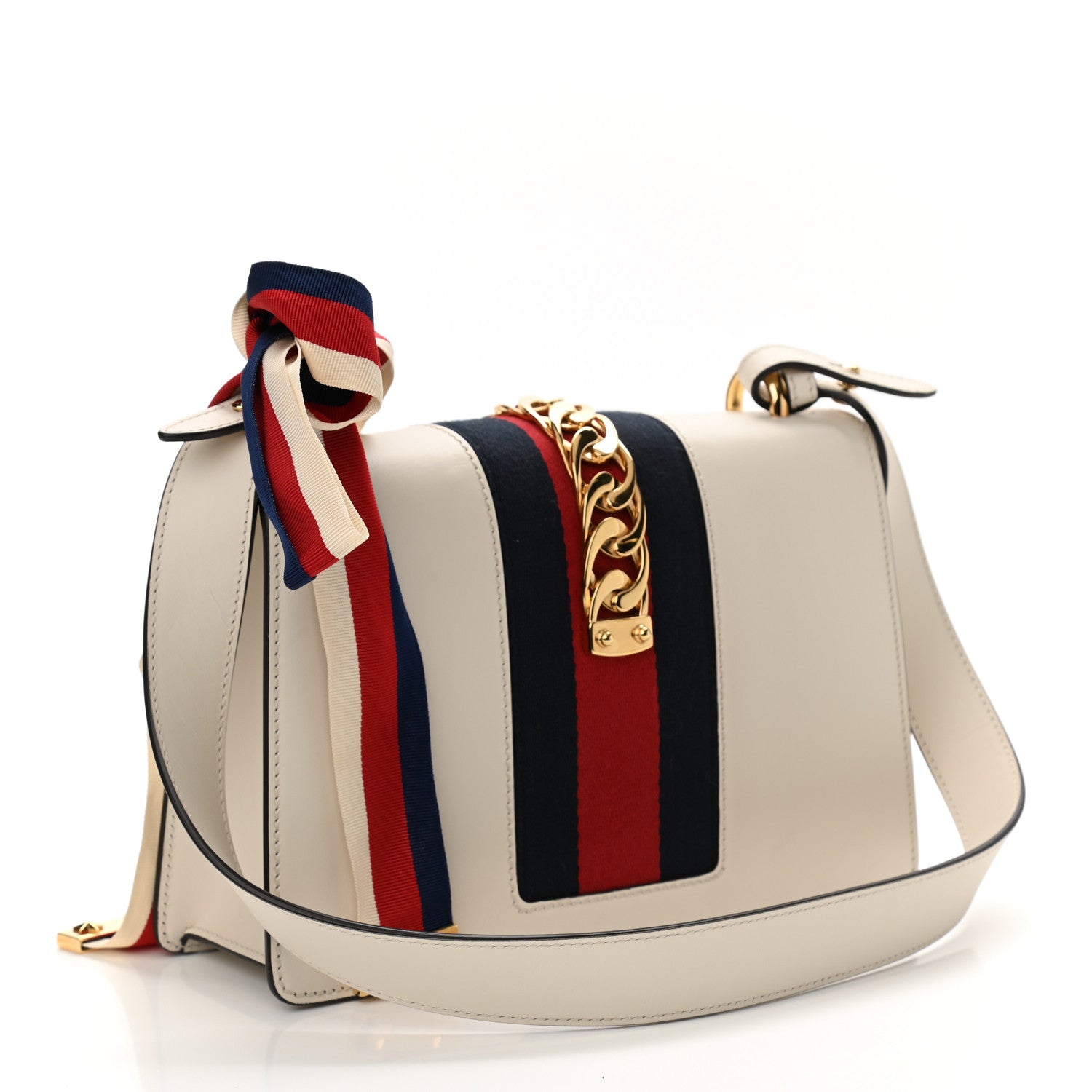 Gucci Calfskin Small Sylvie Shoulder Bag Off White 3 of 11
