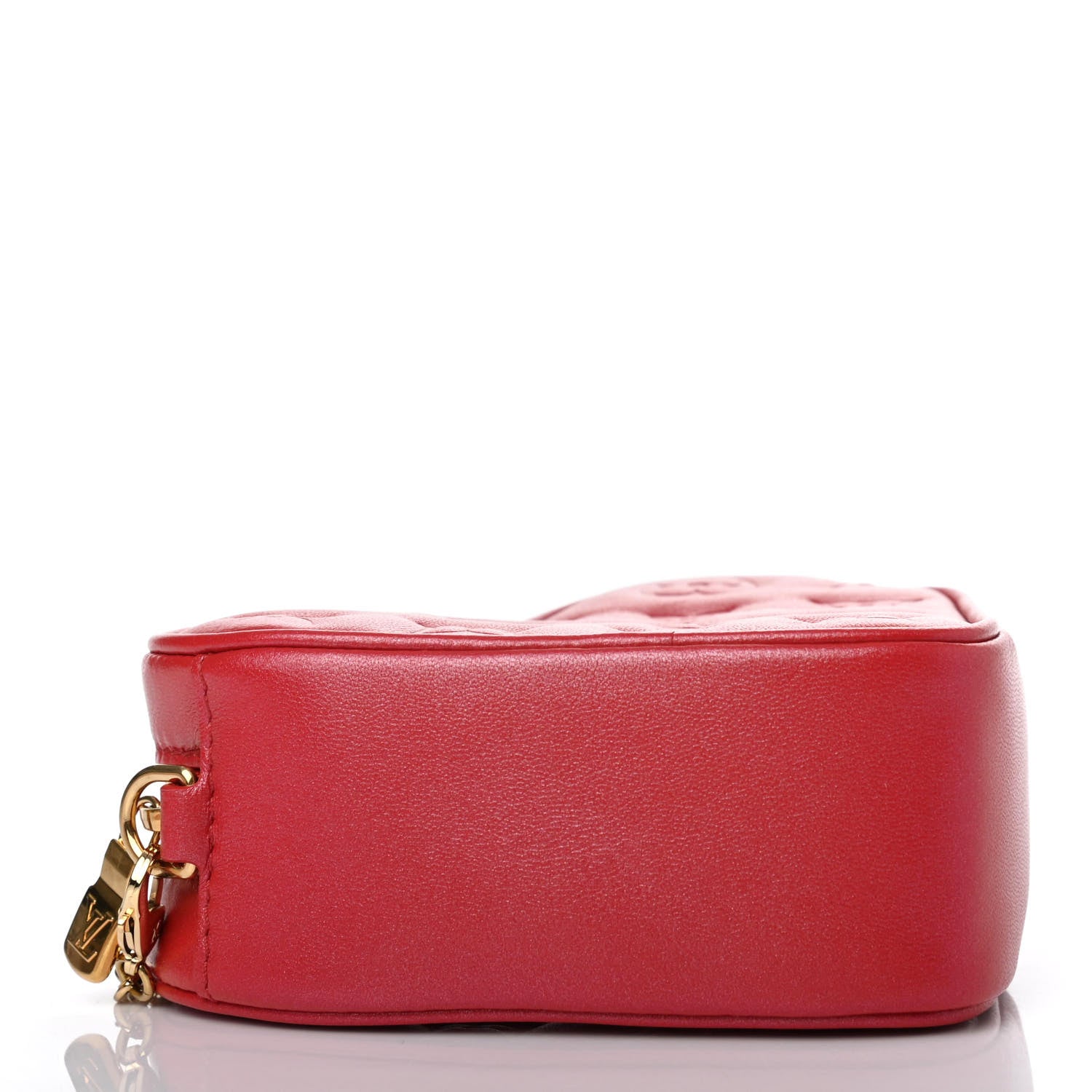 Louis Vuitton Lambskin Embossed Monogram Fall In Love Sac Coeur Heart Chain Bag Lipstick Red 3 of 4
