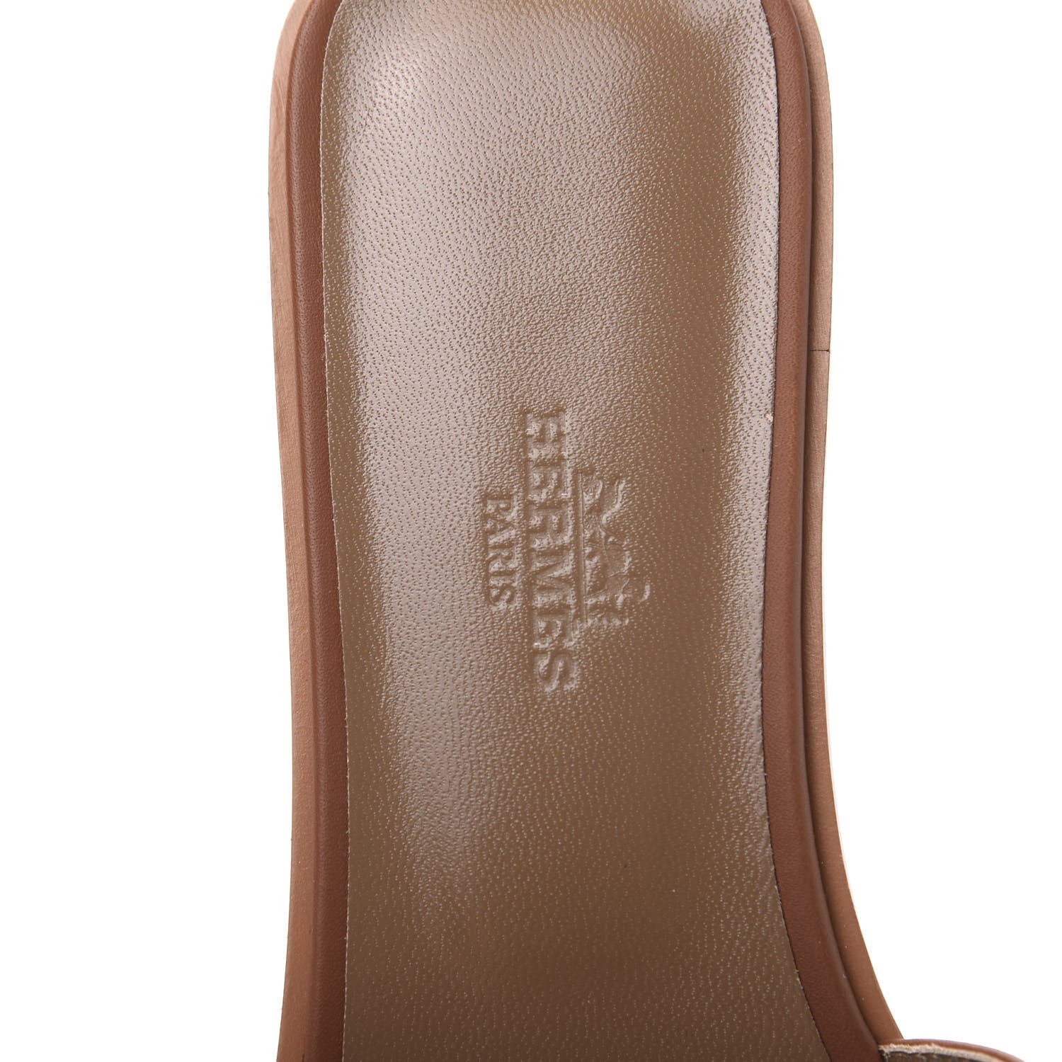 Hermes Box Calfskin Oran Sandals 38.5 Gold 6 of 9
