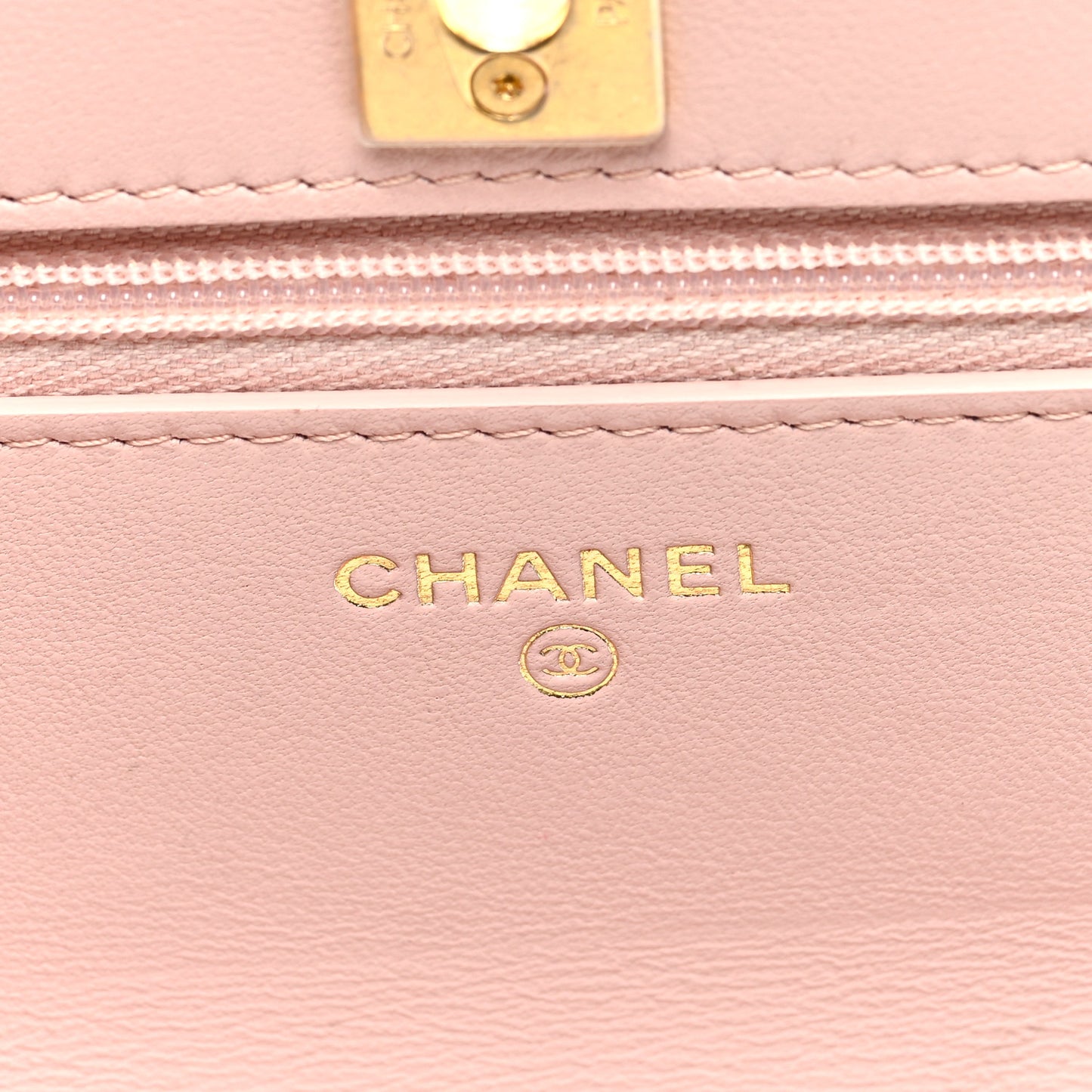Lambskin Quilted CC Camellia Crush Wallet on Chain WOC Pink
