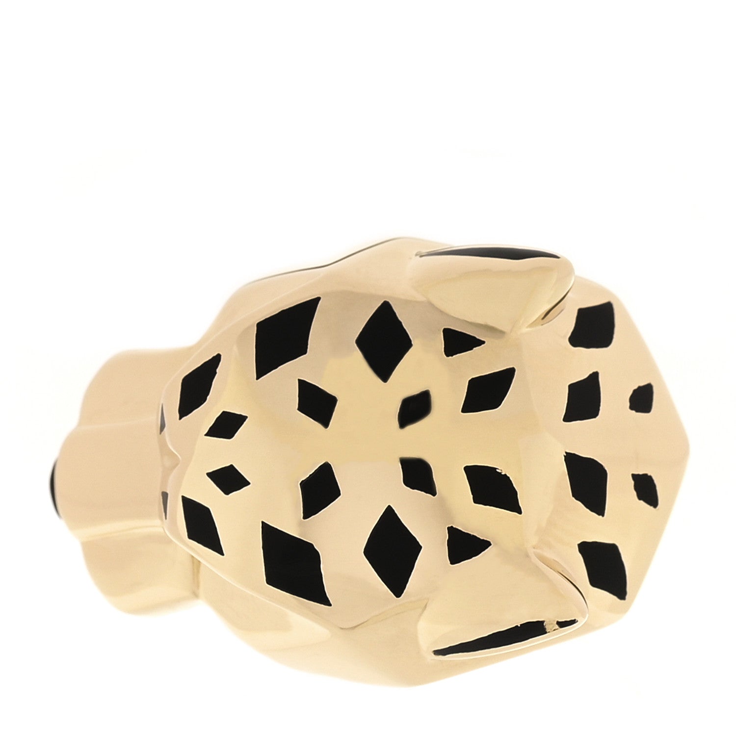 Cartier 18K Yellow Gold Tsavorite Black Lacquer Panthere De Cartier Ring 57 8 3 of 6
