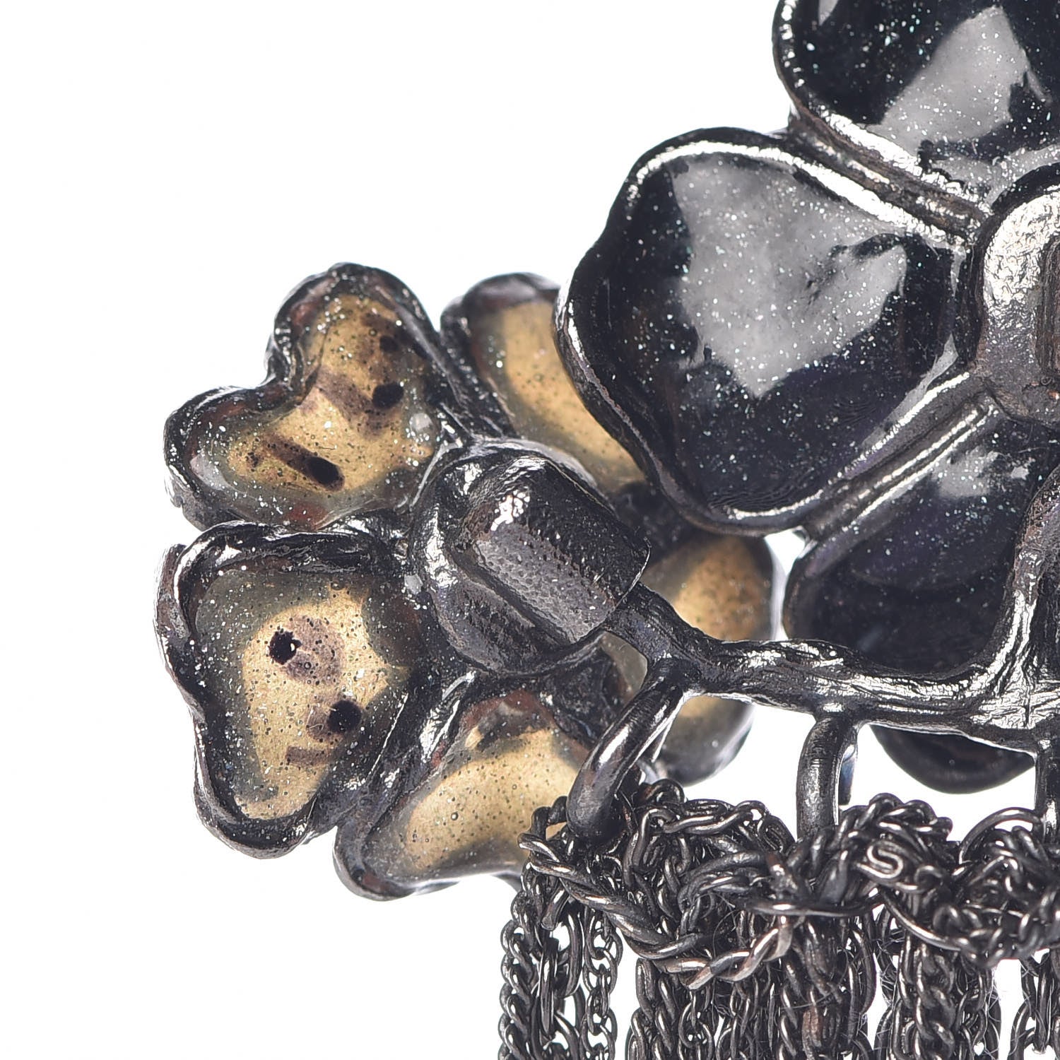 Chanel Ruthenium Gripoix CC Camellia Necklace Black 7 of 9