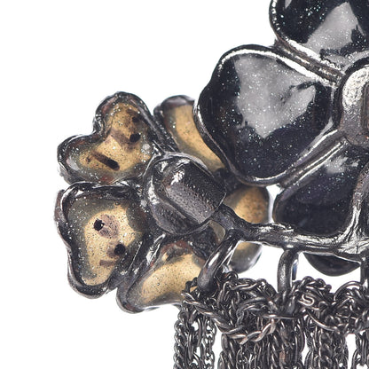 Chanel Ruthenium Gripoix CC Camellia Necklace Black 7 of 9