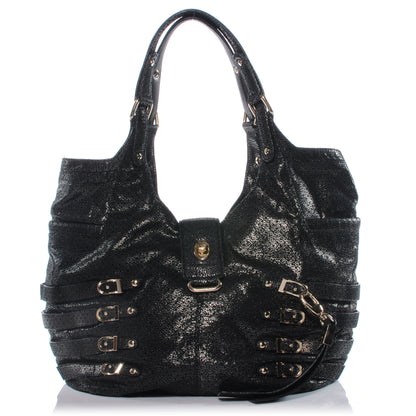 Jimmy Choo Leather Perforated Bree Bag Gunmetal 1 of 8