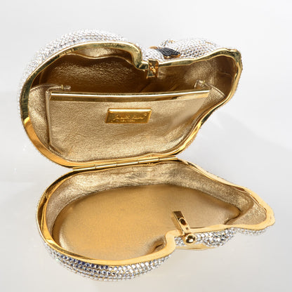Judith Leiber Swarovski Crystal Sleeping Cat Minaudiere Clutch Silver 4 of 6