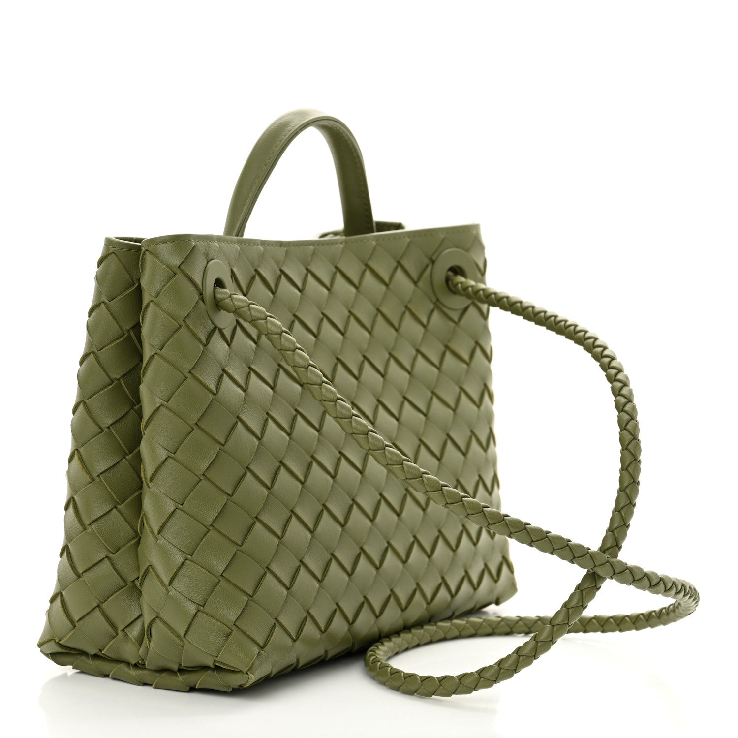 Bottega Veneta Nappa Intrecciato Small Andiamo Shoulder Bag Matcha