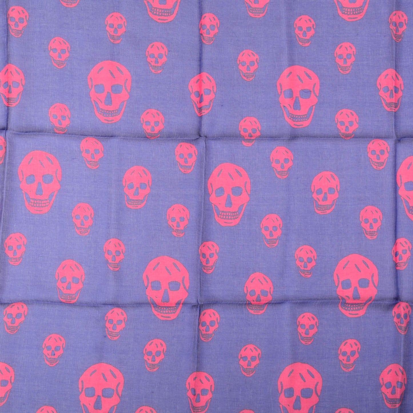 Silk Chiffon Skull Scarf Blue Red