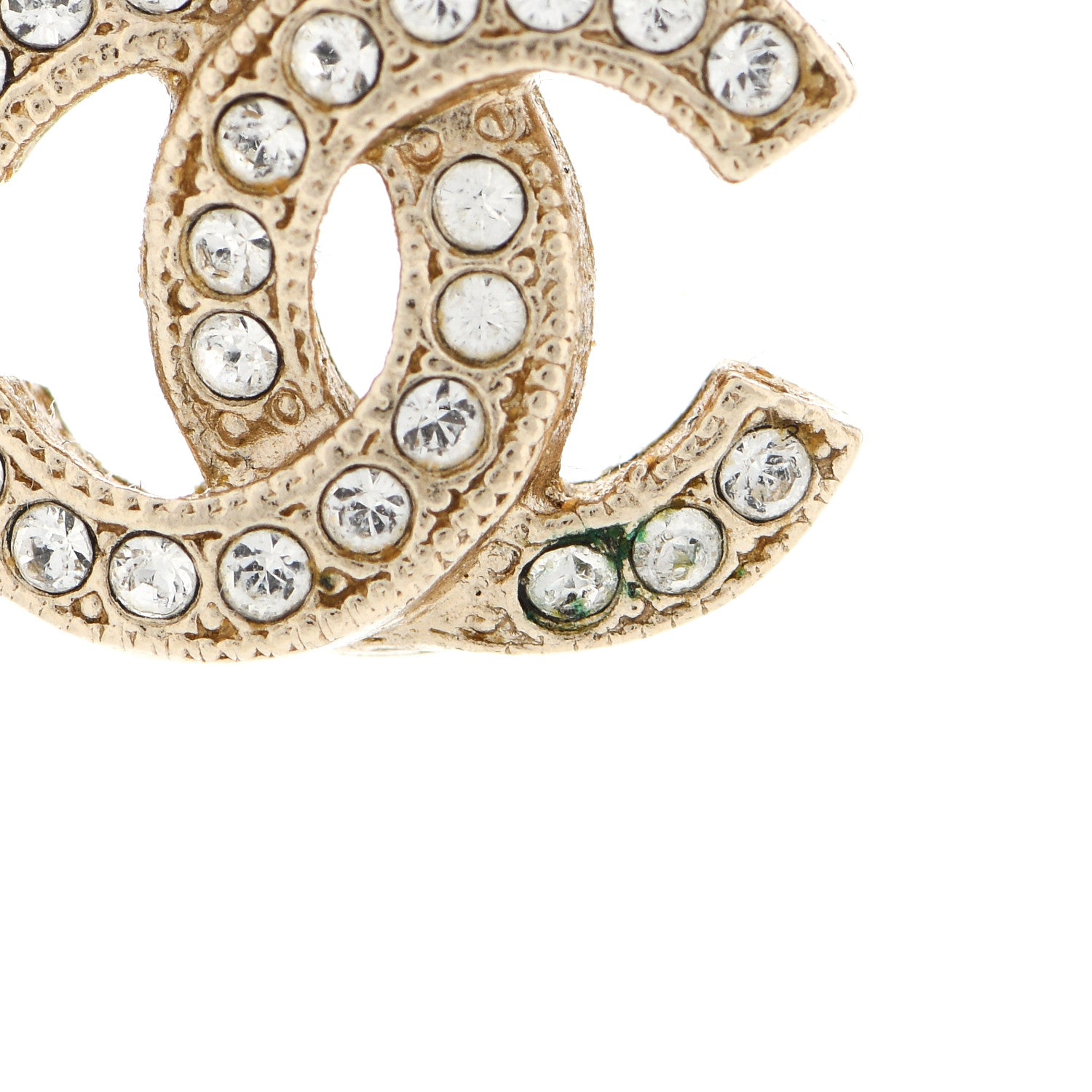 Chanel Crystal Timeless CC Earrings Gold 5 of 6