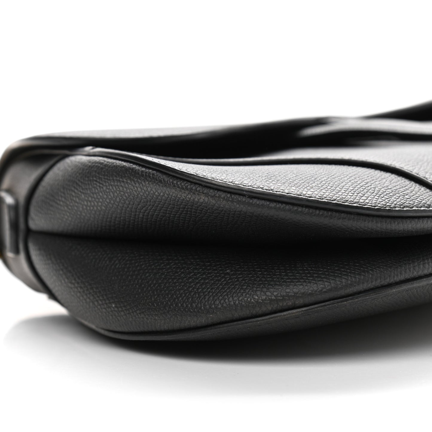 Grained Calfskin Saddle Bag Black
