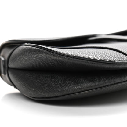 Christian Dior Grained Calfskin Saddle Bag Black 5 of 13