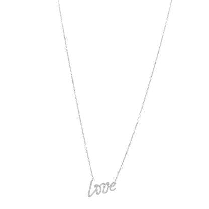 Tiffany 18K White Gold Diamond Paloma's Graffiti Love Pendant Necklace 1 of 4