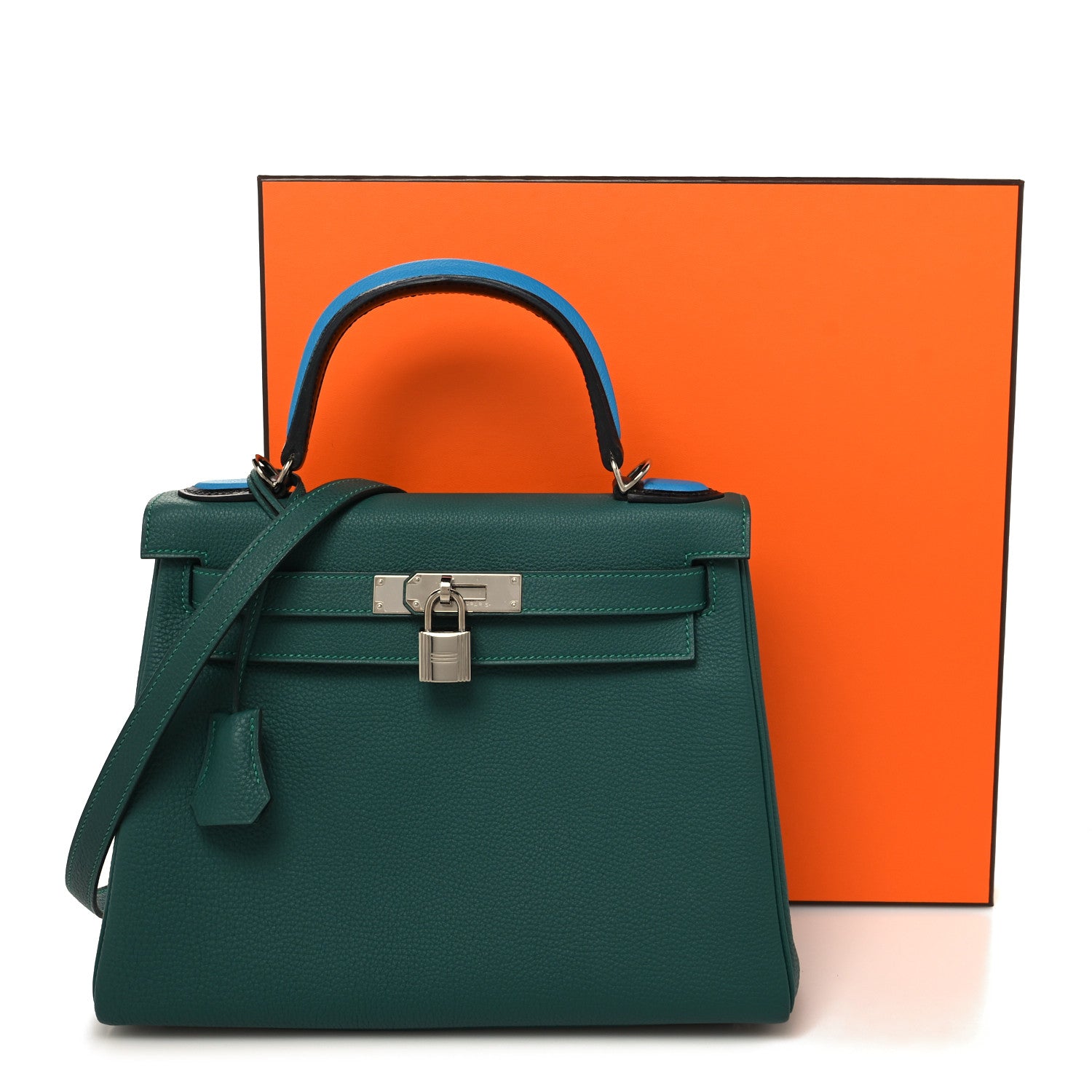 Hermes Togo Evercolor Box Kelly Retourne 28 Malachite Bleu Zanzibar Black 12 of 12