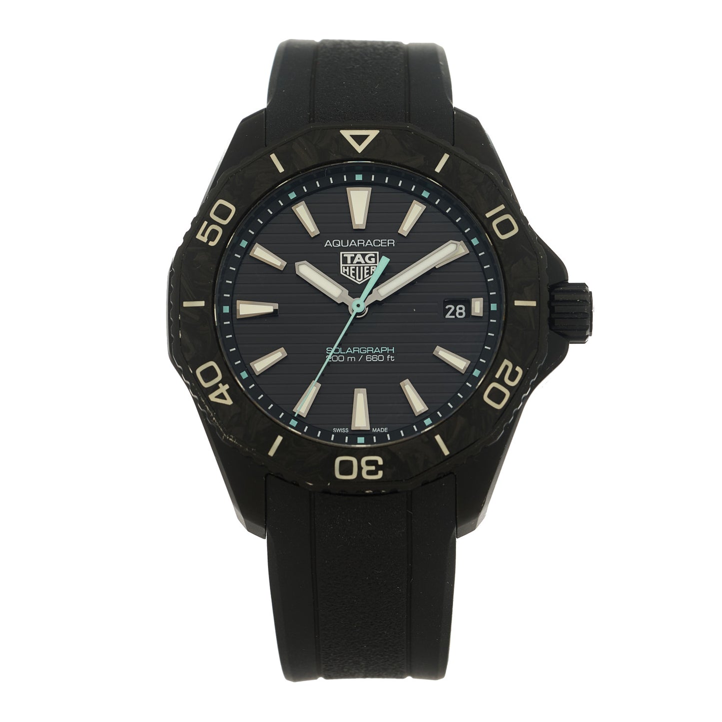 Stainless Steel Rubber 40mm Aquaracer Professional 200 Solargraph Quartz Watch Black WBP1112