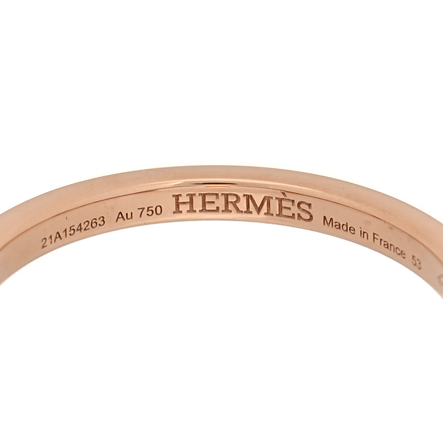 Hermes 18K Rose Gold Diamond MM Chaine d'Ancre Contour Ring 53 6.5 3 of 4