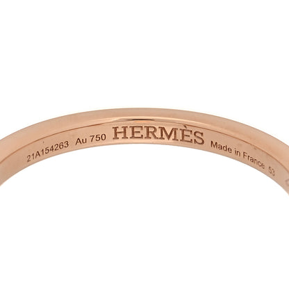 Hermes 18K Rose Gold Diamond MM Chaine d'Ancre Contour Ring 53 6.5 3 of 4