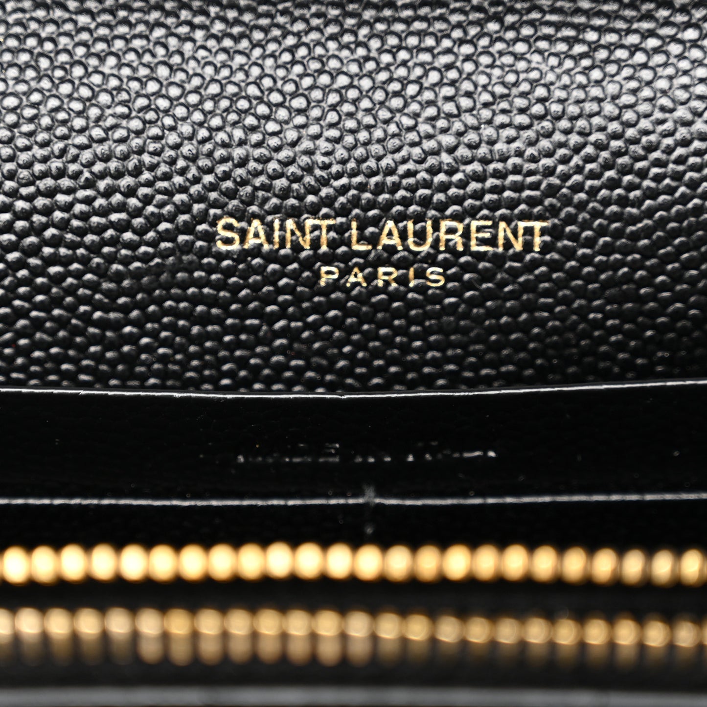 Grain De Poudre Mixed Matelasse Triquilt Monogram Chain Wallet Black