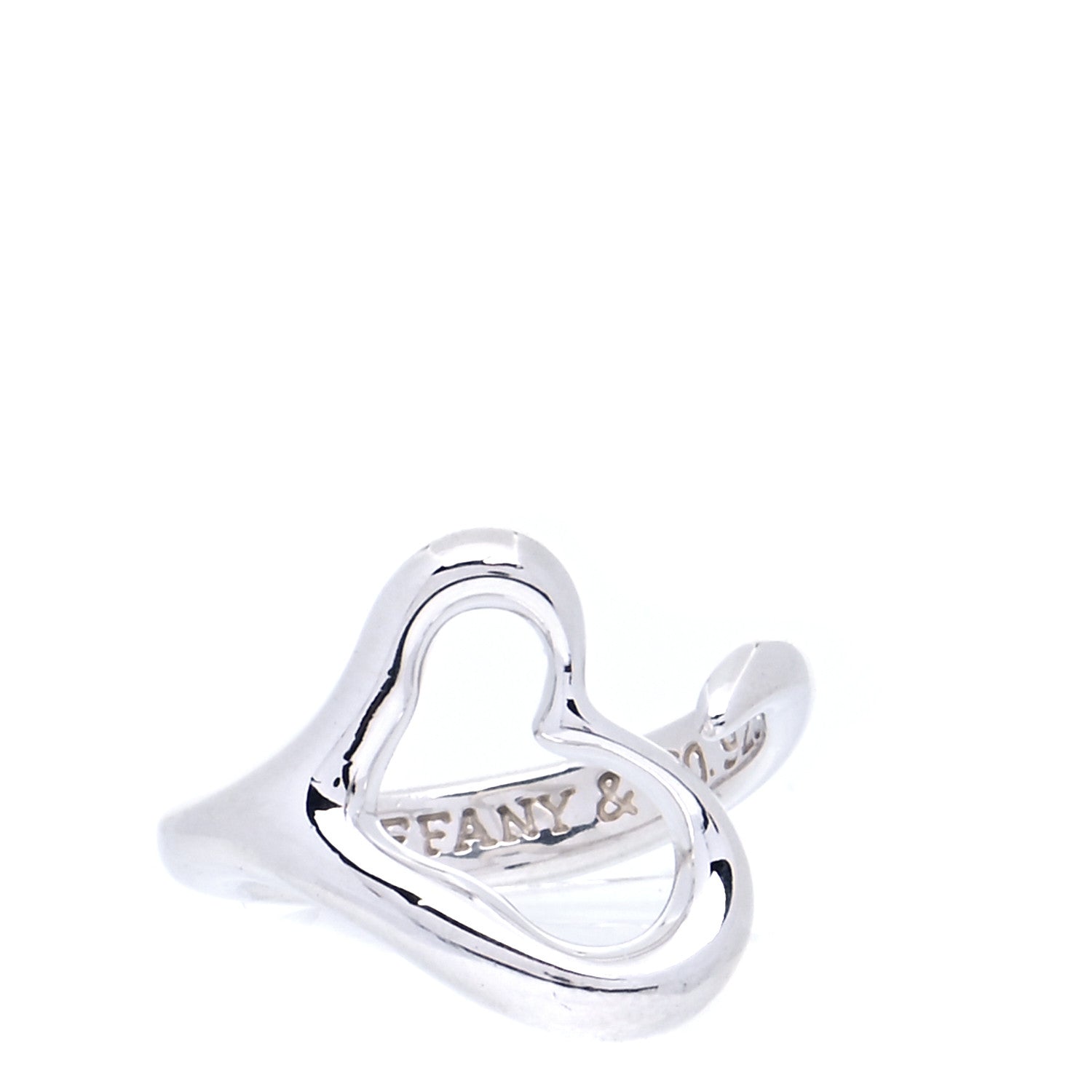 Tiffany Sterling Silver Elsa Peretti Open Heart Ring 47 4 1 of 4