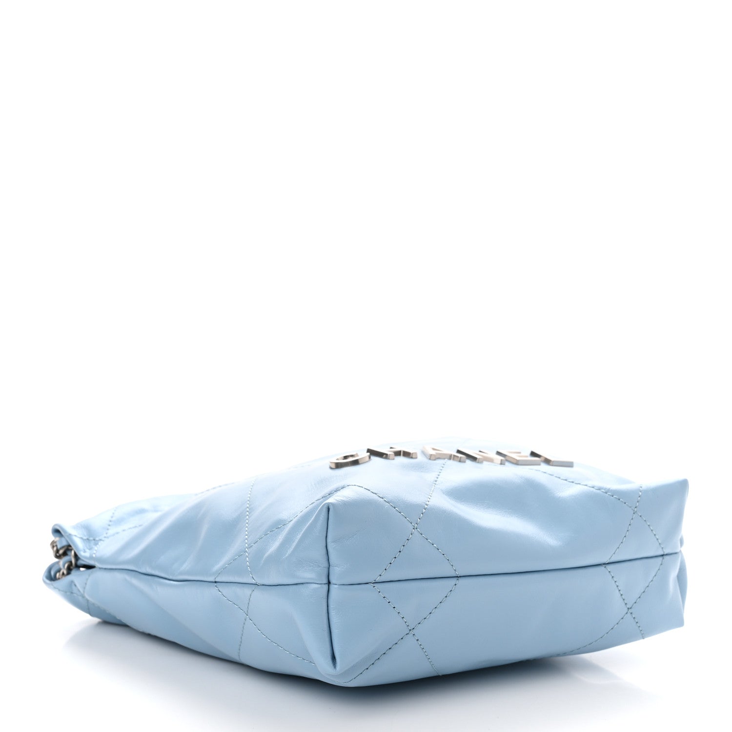Chanel Shiny Calfskin Quilted Mini Chanel 22 Light Blue 4 of 10