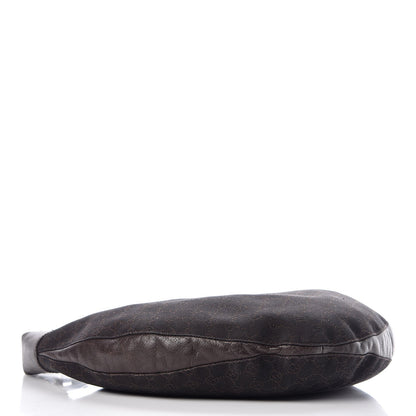 Gucci Denim Monogram Half Moon Hobo Dark Brown 4 of 9