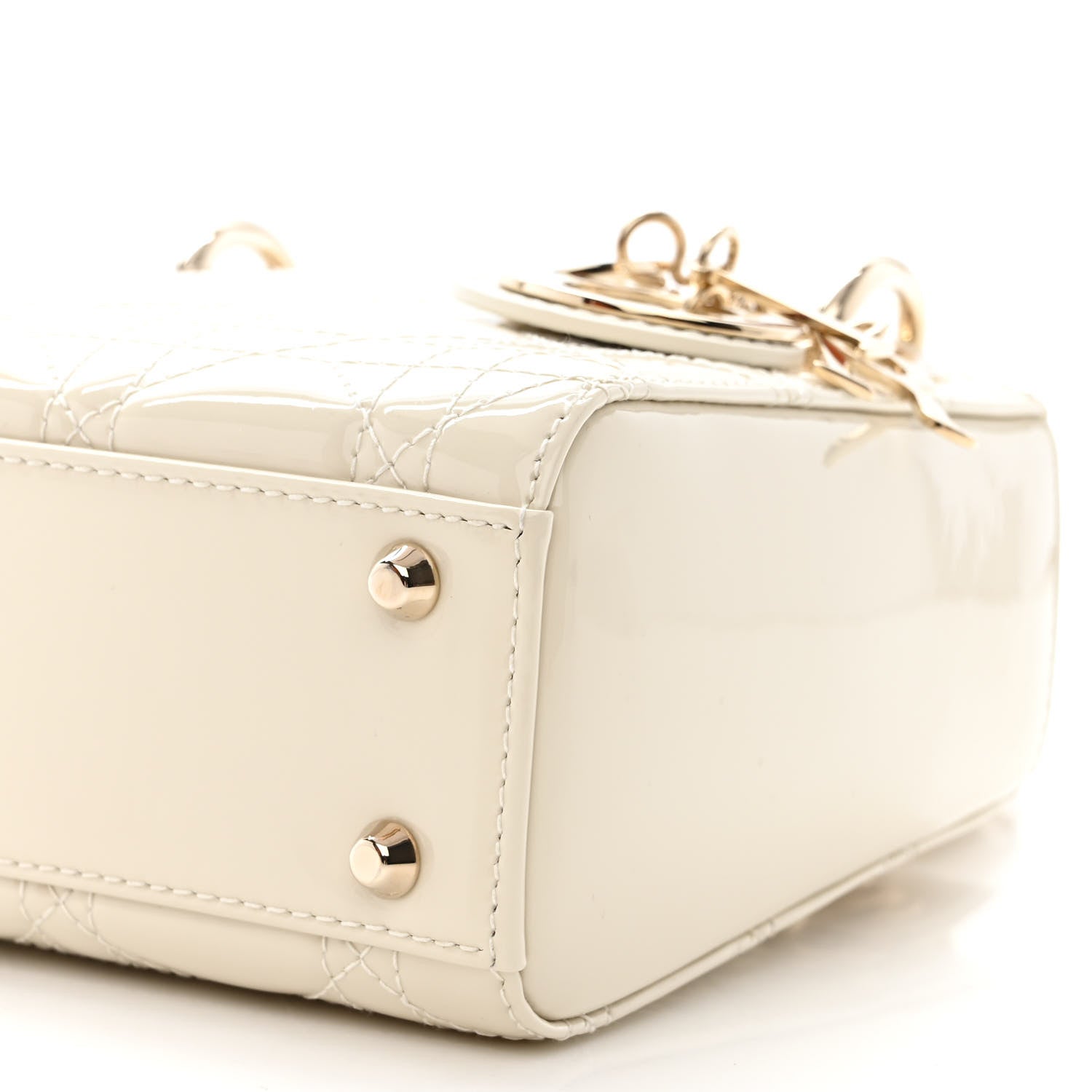 Christian Dior Patent Cannage Mini Lady Dior Latte 10 of 11