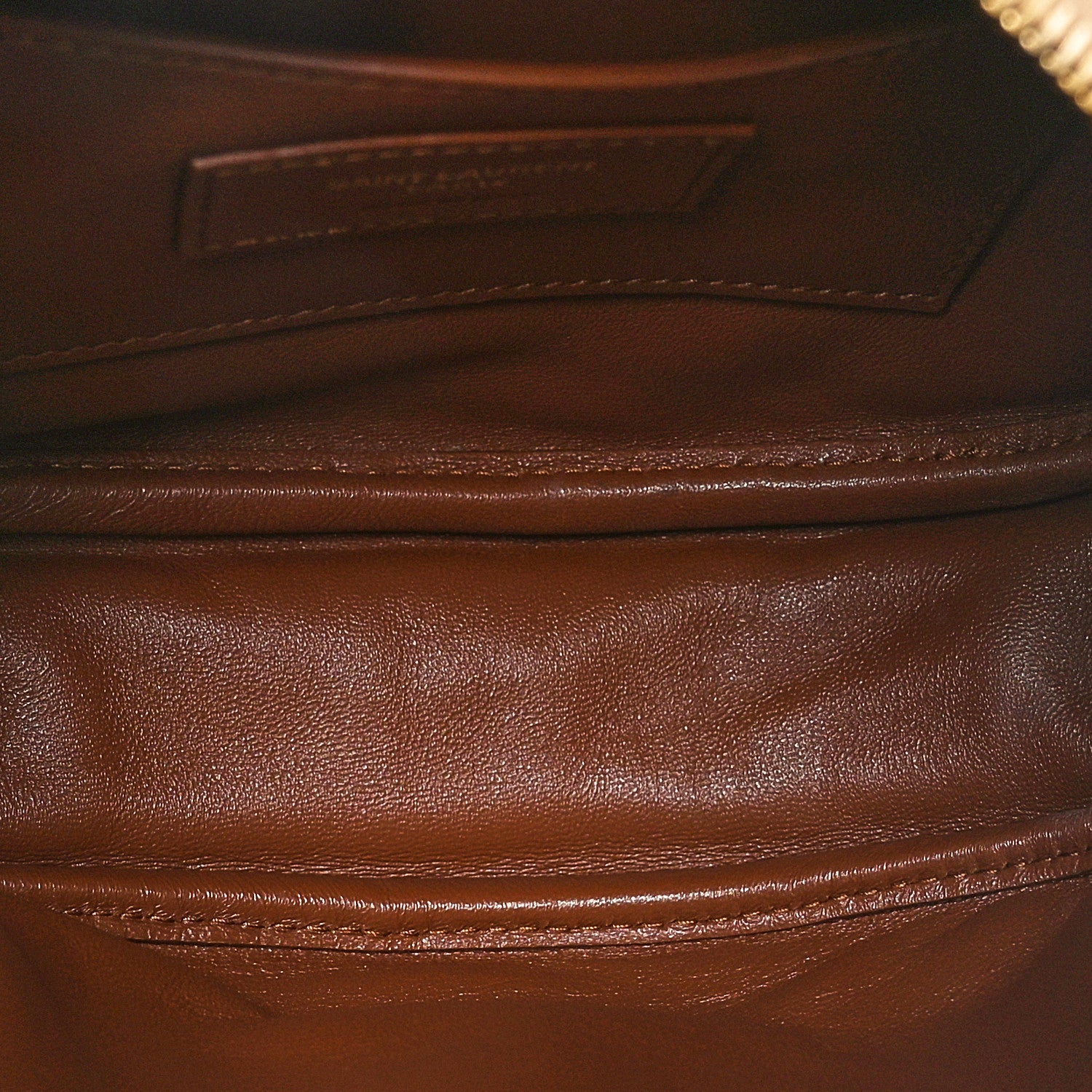 Saint Laurent Raffia Calfskin Round Camera Bag Golden Ecru Brick 5 of 10