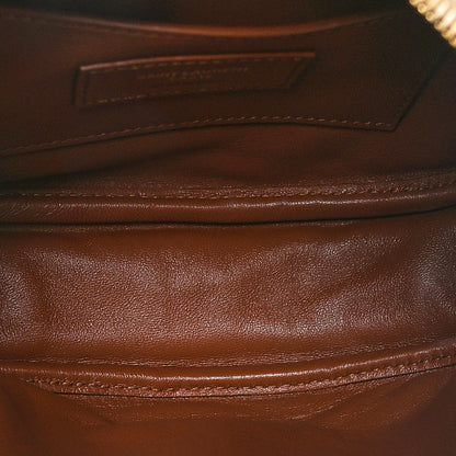 Saint Laurent Raffia Calfskin Round Camera Bag Golden Ecru Brick 5 of 10