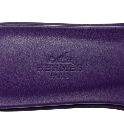 Hermes Calfskin Oran Sandals 37 Violet Majorette 7 of 8