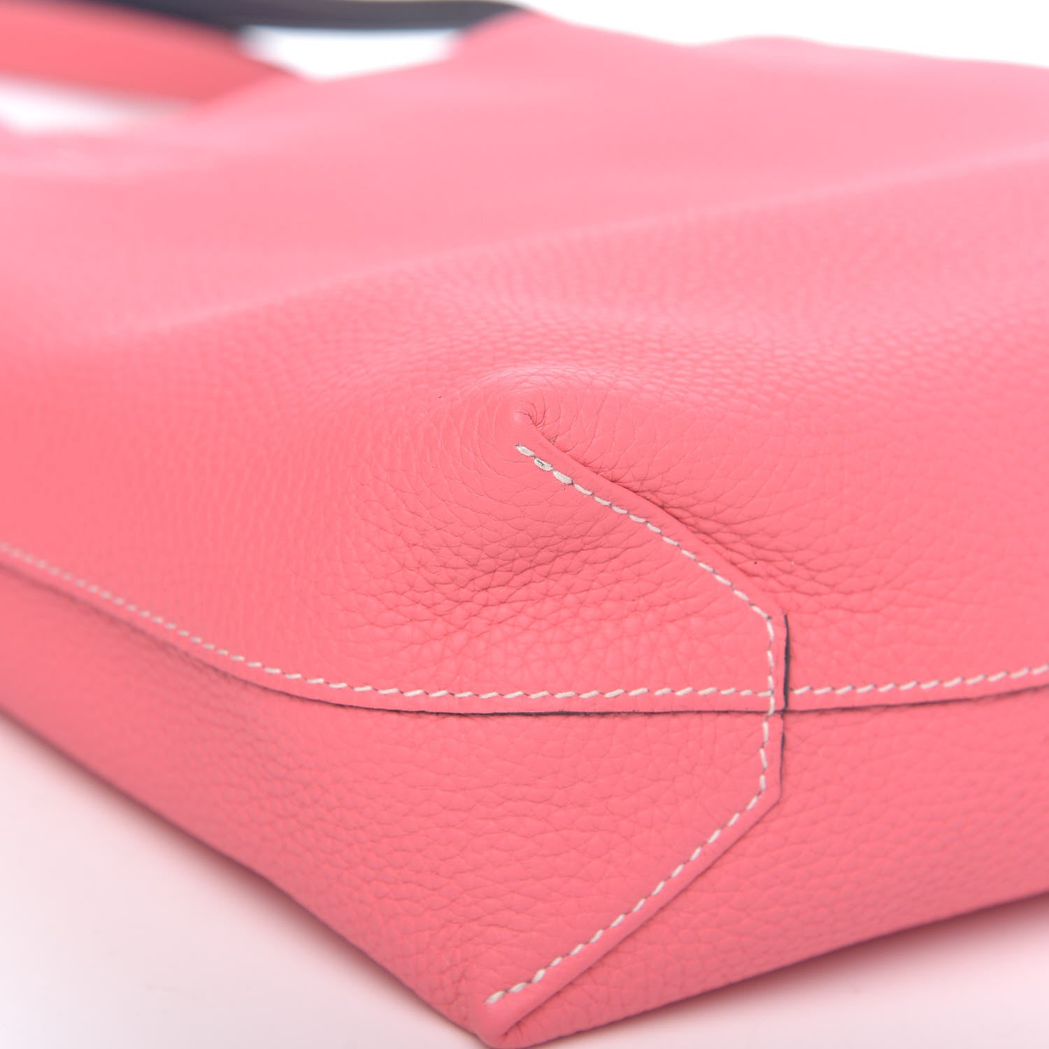Hermes Taurillon Clemence Double Sens 30 Reversible Tote Bleu Nuit Rose Azalee 10 of 15