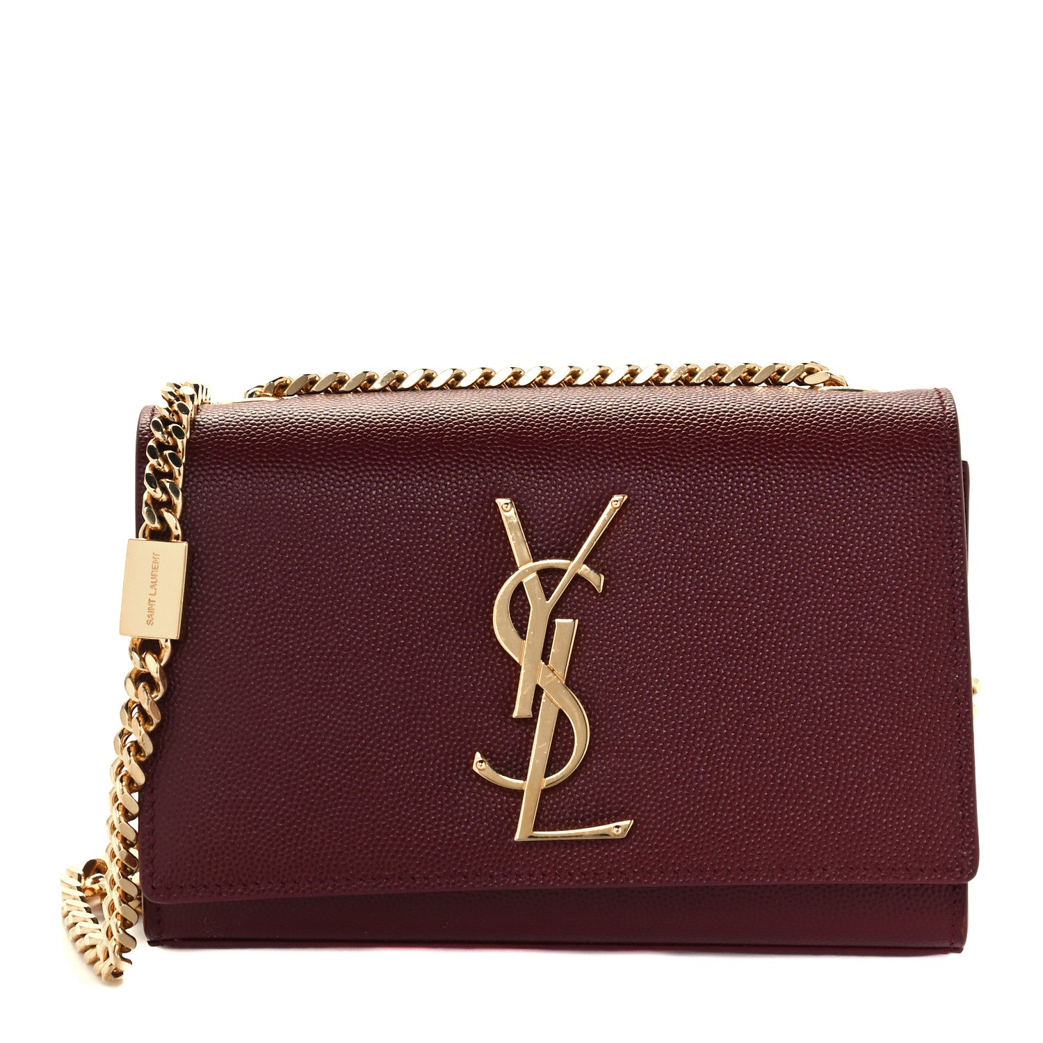 Saint Laurent Grain De Poudre Small Monogram Kate Satchel Oxblood 1 of 11