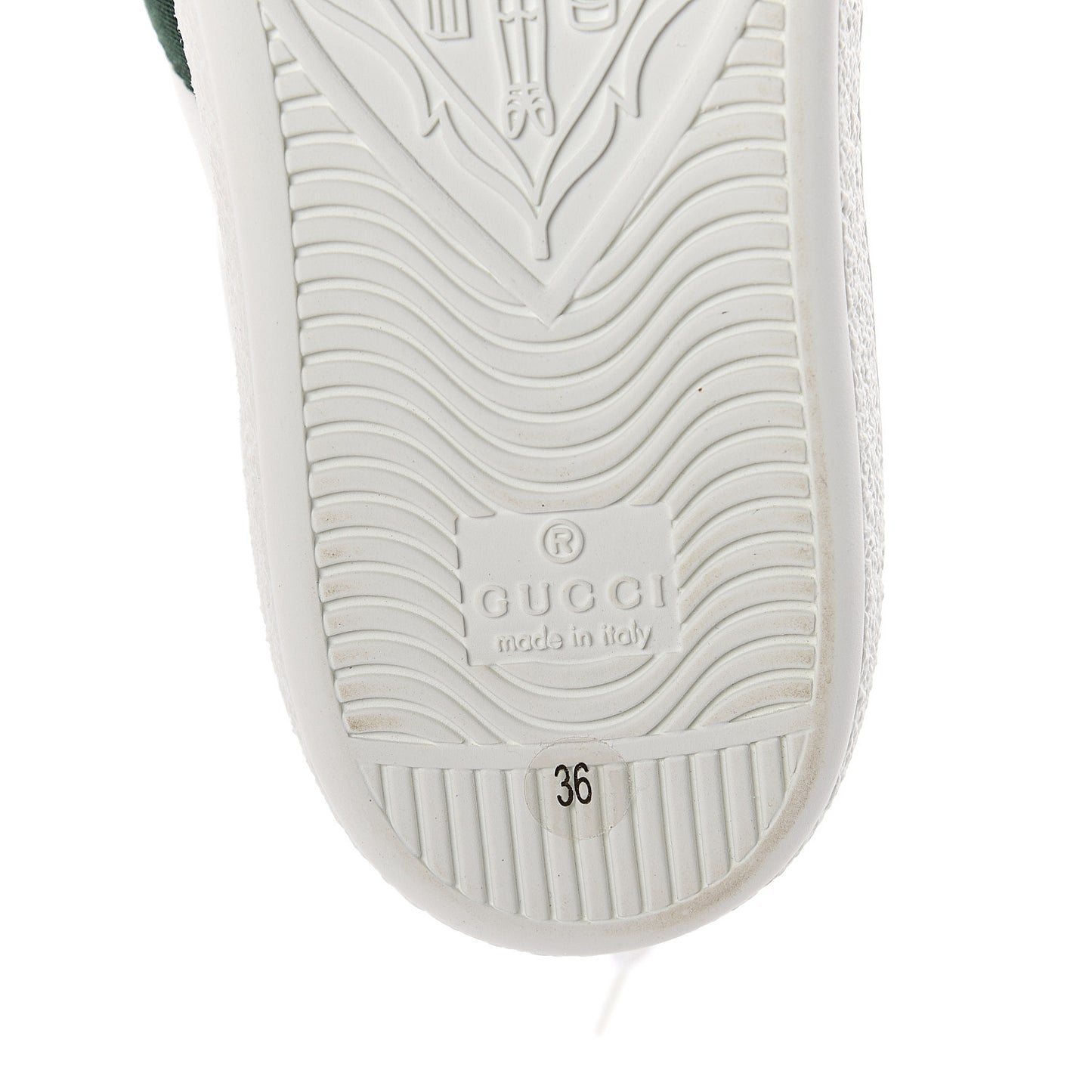 Calfskin Web Bee Embroidered Womens Ace Sneakers 36 White Green