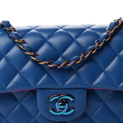 Chanel Lambskin Quilted Mini Rectangular Flap Blue Purple 10 of 11