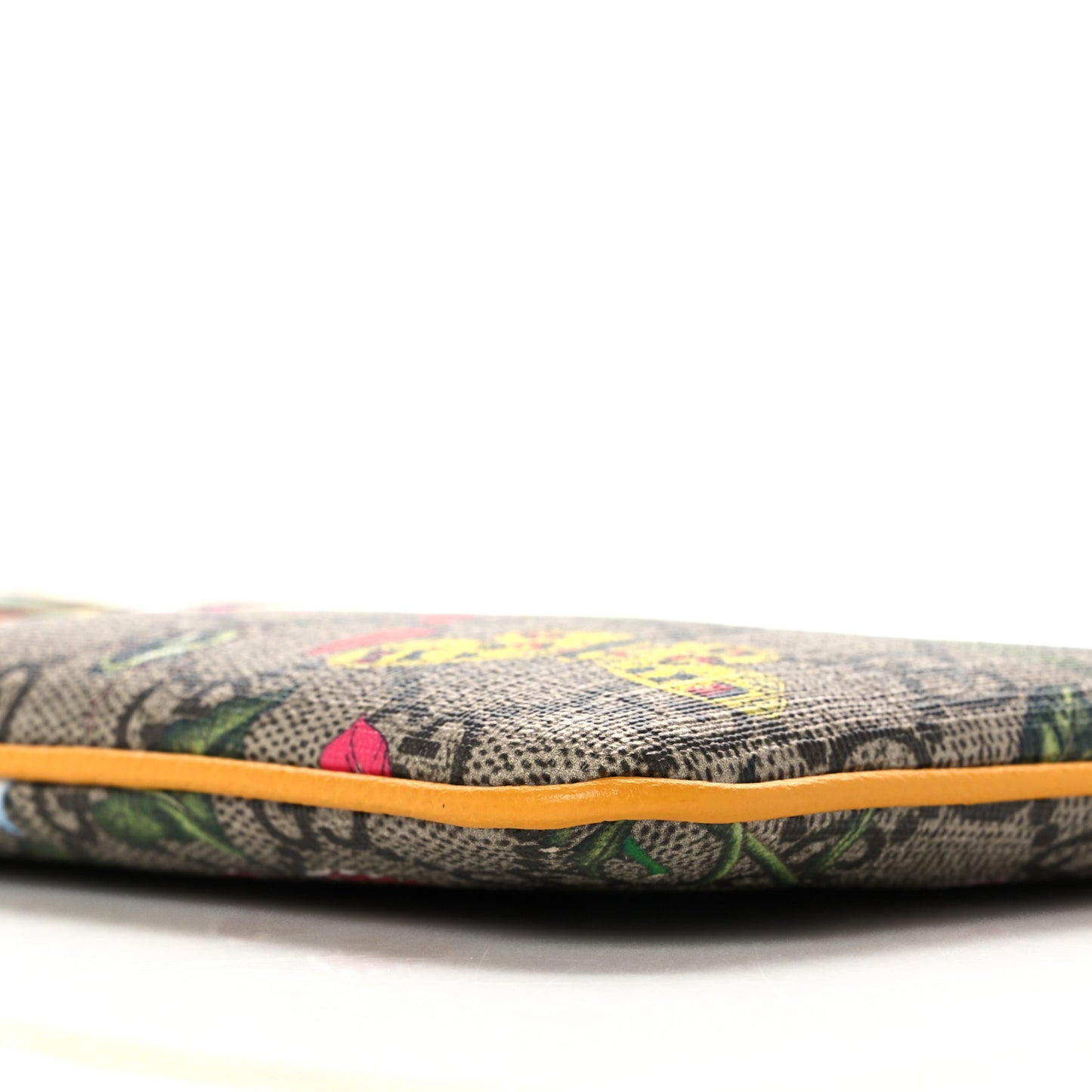GG Supreme Monogram Flora Large Ophidia Pouch Clutch Beige Multicolor Crop