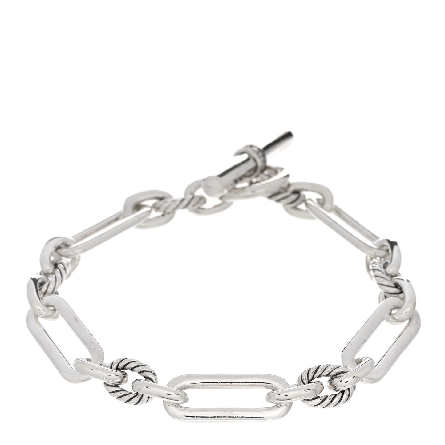 Sterling Silver Diamond 9.8mm Lexington Chain Bracelet