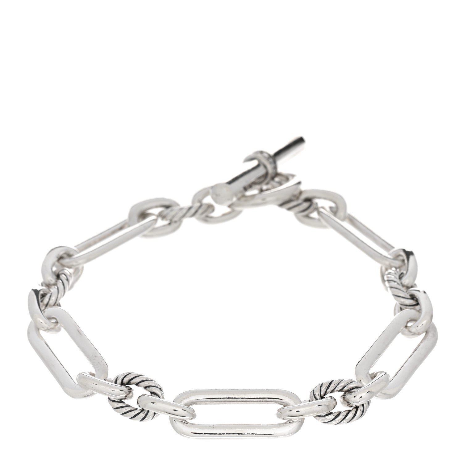 David Yurman Sterling Silver Diamond 9.8mm Lexington Chain Bracelet 2 of 3