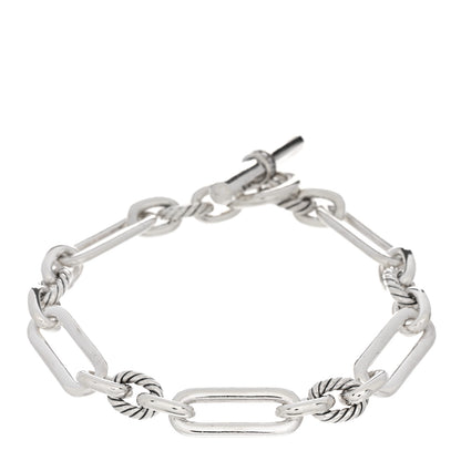 David Yurman Sterling Silver Diamond 9.8mm Lexington Chain Bracelet 2 of 3