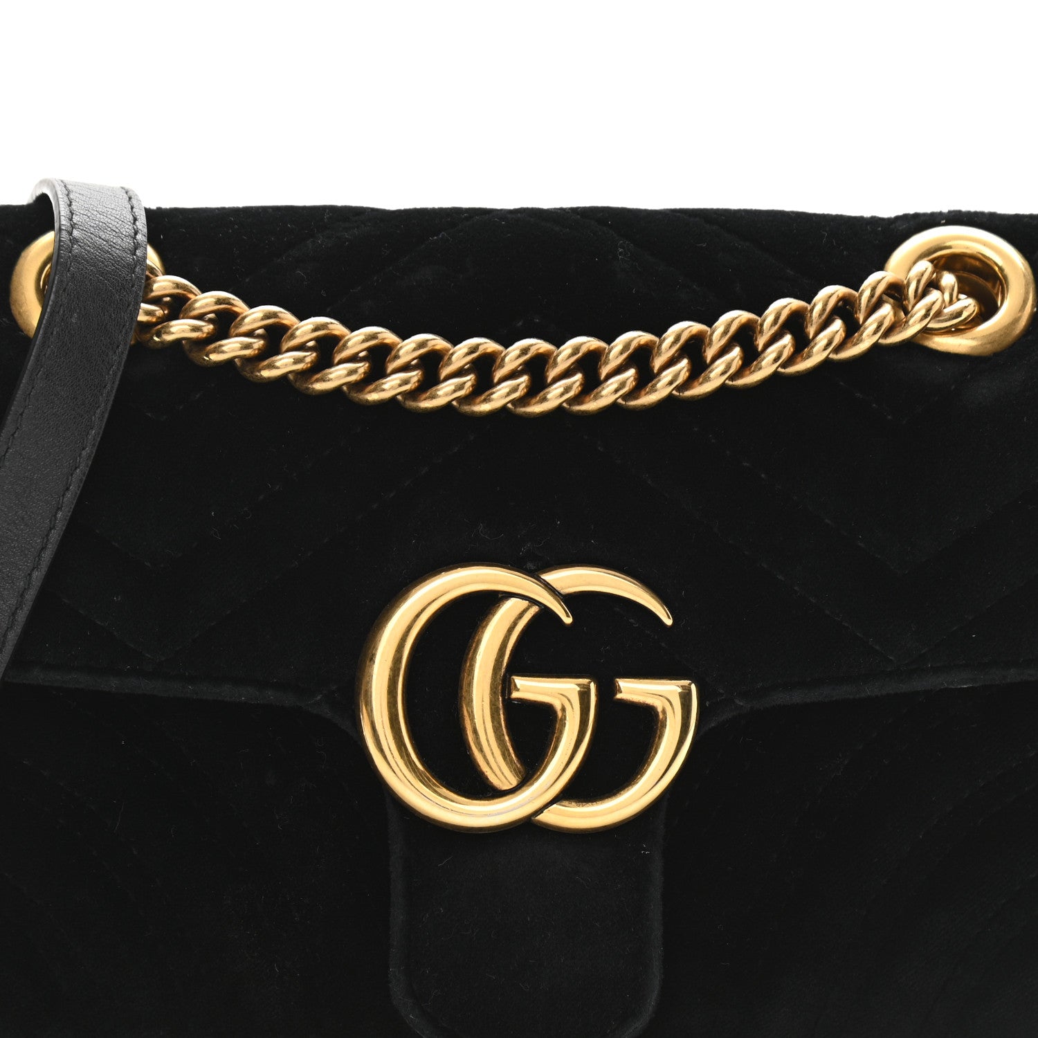 Gucci Velvet Matelasse Mini GG Marmont Shoulder Bag Black 8 of 16