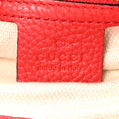 Gucci Pebbled Calfskin Medium Soho Chain Shoulder Bag Tabasco Red 6 of 15