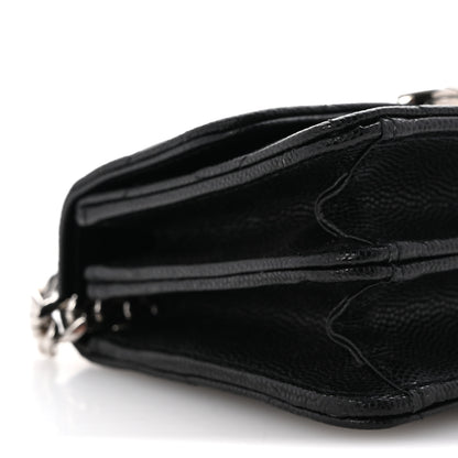 Chanel Caviar Quilted Pick Me Up Clutch With Chain Black 10 of 13
