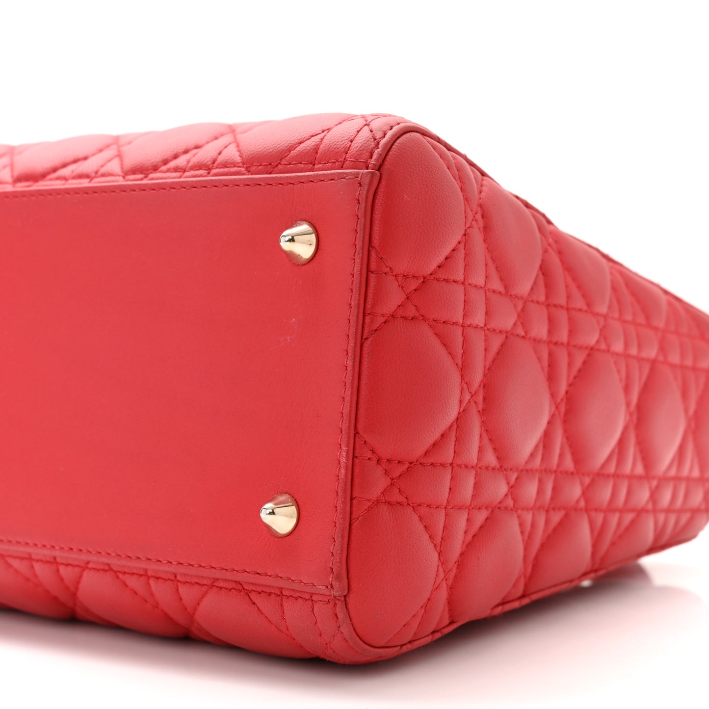 Lambskin Cannage Medium Lady Dior Red