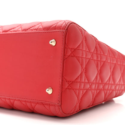 Christian Dior Lambskin Cannage Medium Lady Dior Red 10 of 10